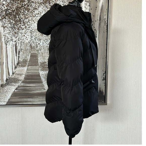 Saint + Sinner Womens Black Maxy Hooded Puffer Jacket - Size Small - Picture 5 of 8